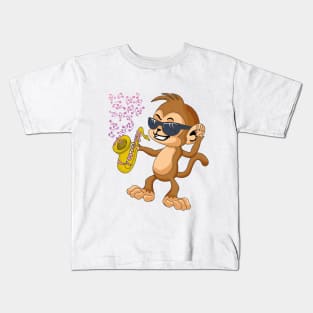 Saxophone monkey Kids T-Shirt